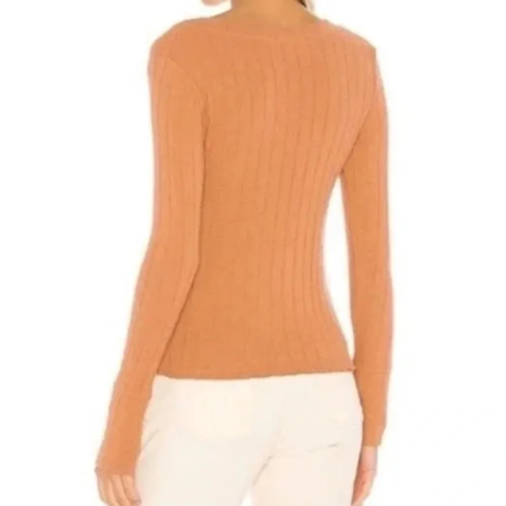 Free People We The Free Tan Oliver Ribbed Henley Top Size Medium